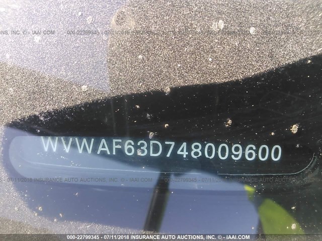 WVWAF63D748009600 - 2004 VOLKSWAGEN PHAETON 4.2 BLACK photo 9