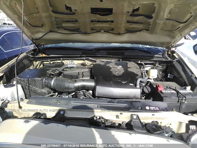 5TFAZ5CN1GX017261 - 2016 TOYOTA TACOMA DBL CAB/SR5/TRD SPORT/OR TAN photo 10