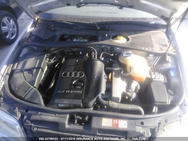 WAUDC68D41A091589 - 2001 AUDI A4 1.8T QUATTRO SILVER photo 10