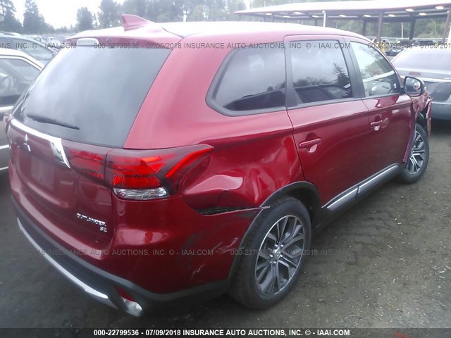 JA4AD3A37HZ043691 - 2017 MITSUBISHI OUTLANDER SE/SEL RED photo 4