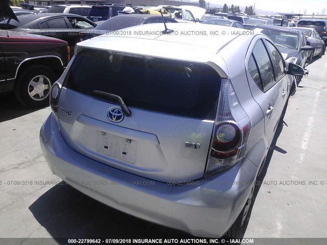 JTDKDTB30C1028403 - 2012 TOYOTA PRIUS C SILVER photo 4