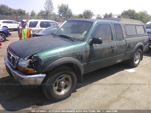 1FTZR15X4YPA49343 - 2000 FORD RANGER SUPER CAB GREEN photo 2