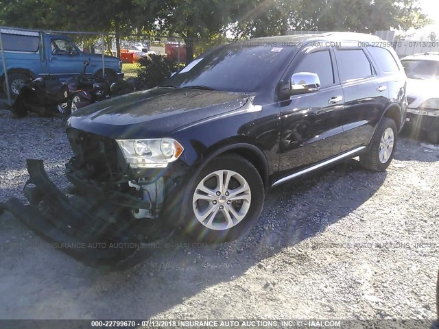 1C4SDHDTXDC508951 - 2013 DODGE DURANGO CREW BLACK photo 2