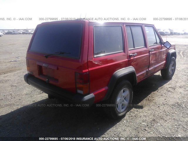 1J4FT28S1TL302025 - 1996 JEEP CHEROKEE SE RED photo 4