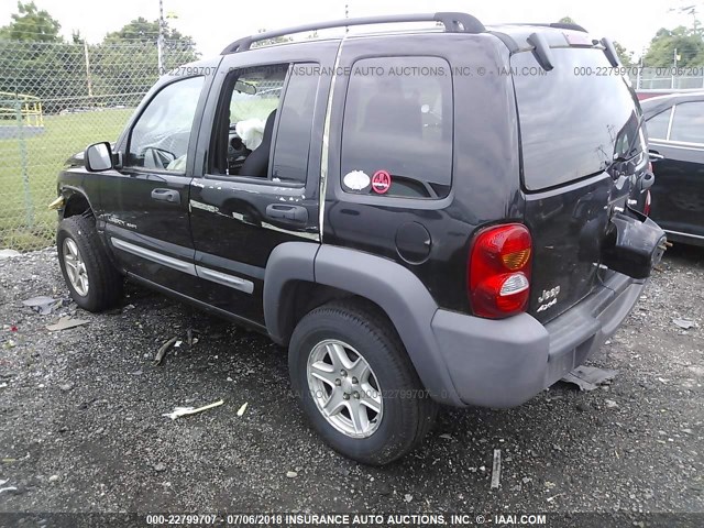 1J4GL48K32W277786 - 2002 JEEP LIBERTY SPORT BLACK photo 3