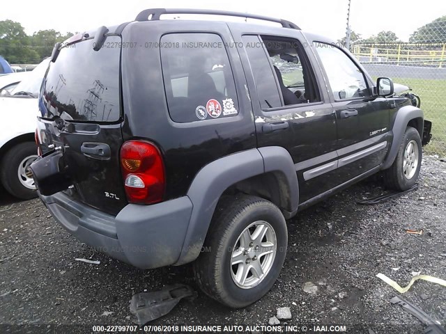 1J4GL48K32W277786 - 2002 JEEP LIBERTY SPORT BLACK photo 4