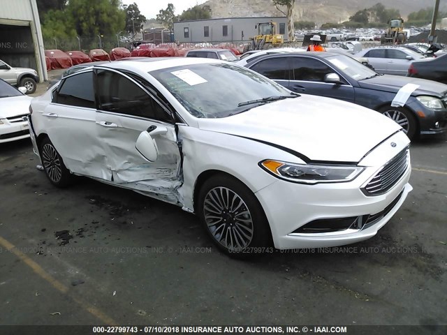 3FA6P0LU5JR131128 - 2018 FORD FUSION SE HYBRID WHITE photo 1