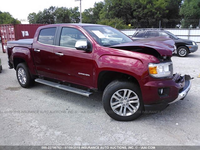 1GTG6DEN7H1261205 - 2017 GMC CANYON SLT MAROON photo 1