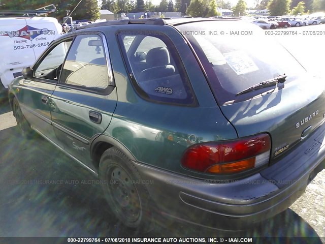 JF1GF4853XG814543 - 1999 SUBARU IMPREZA OUTBACK SPORT GREEN photo 3