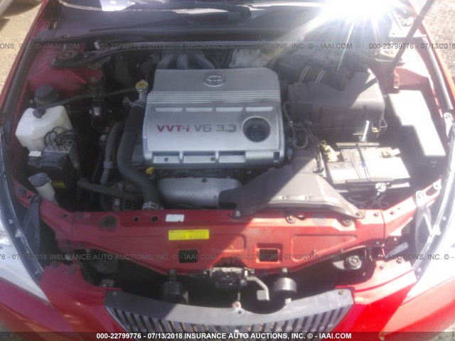 4T1FA38P14U034548 - 2004 TOYOTA CAMRY SOLARA SE/SLE წითელი ფოტო 10