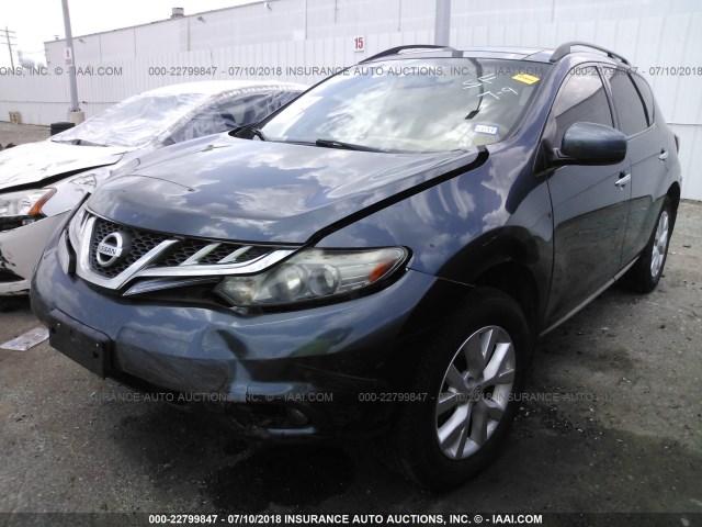 JN8AZ1MU5BW061667 - 2011 NISSAN MURANO S/SL/LE BLUE photo 2