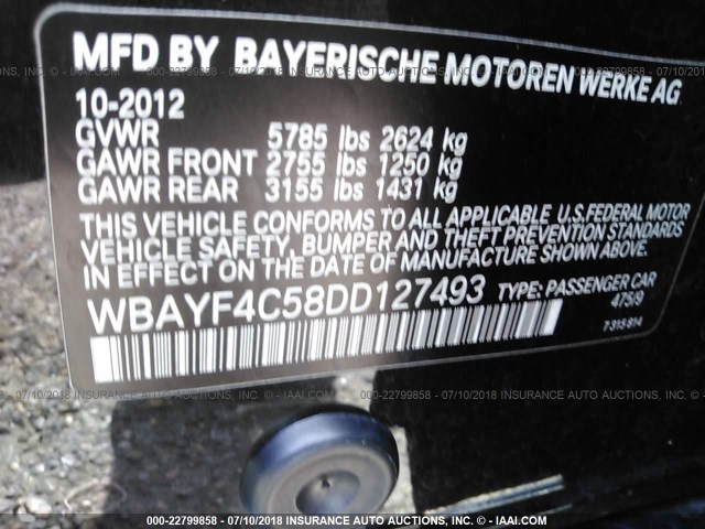 WBAYF4C58DD127493 - 2013 BMW 740 LXI შავი ფოტო 9