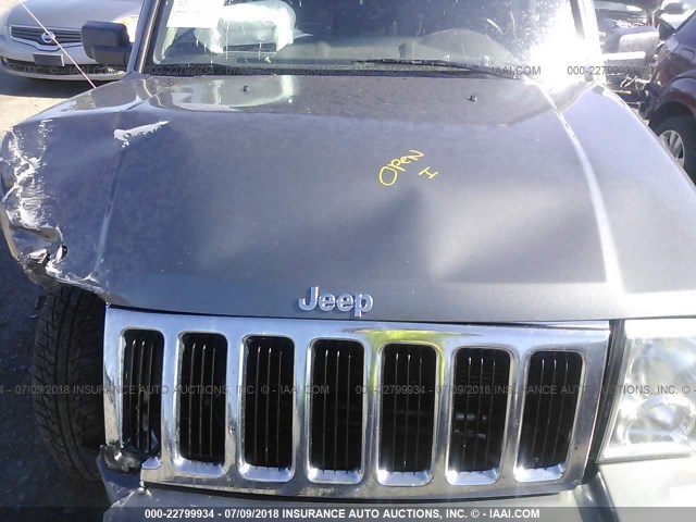 1J8HG48K07C670645 - 2007 JEEP COMMANDER GRAY photo 10