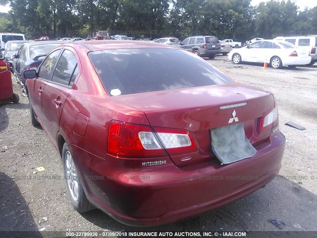 4A32B2FFXBE007664 - 2011 MITSUBISHI GALANT FE MAROON photo 3