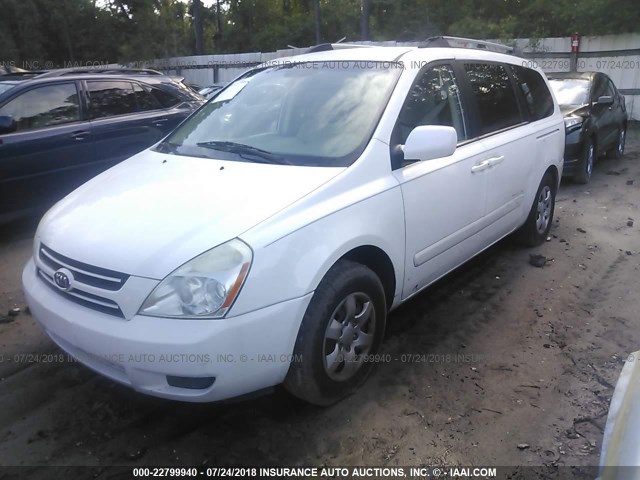 KNDMB233066080743 - 2006 KIA SEDONA EX/LX WHITE photo 2