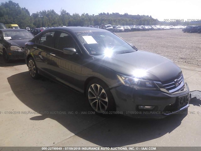 1HGCR2F54EA147670 - 2014 HONDA ACCORD SPORT GRAY photo 1