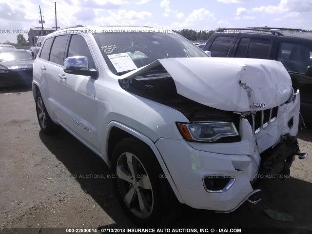 1C4RJECG1EC427610 - 2014 JEEP GRAND CHEROKEE OVERLAND WHITE photo 1