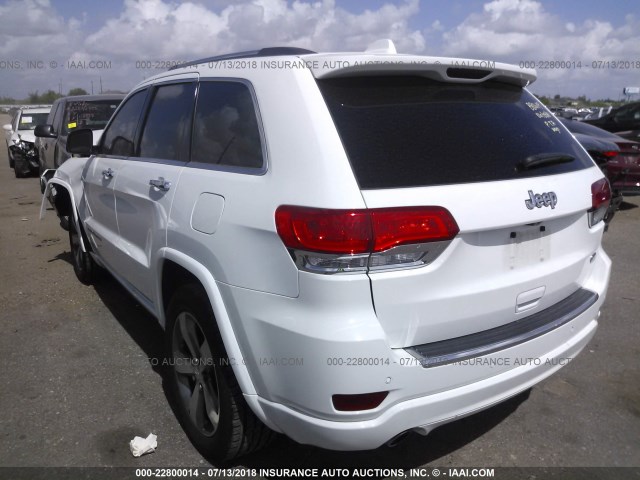 1C4RJECG1EC427610 - 2014 JEEP GRAND CHEROKEE OVERLAND WHITE photo 3