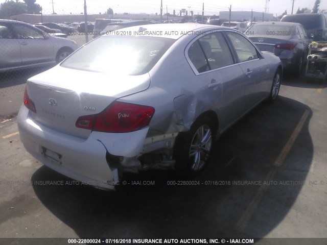 JN1CV6AP1FM580022 - 2015 INFINITI Q40 SILVER photo 4