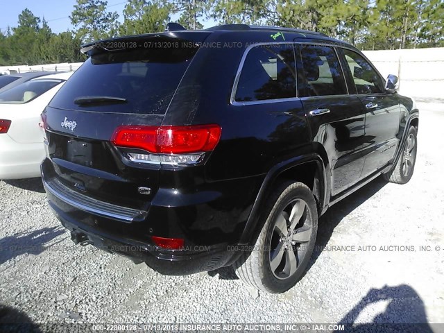 1C4RJECT2FC769694 - 2015 JEEP GRAND CHEROKEE OVERLAND BLACK photo 4