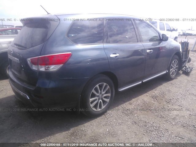 5N1AR2MN0EC615421 - 2014 NISSAN PATHFINDER S/SV/SL/PLATINUM 蓝色 照片 4