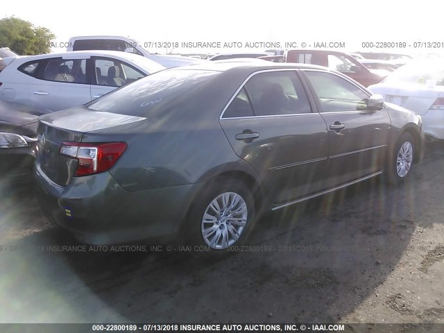 4T4BF1FK9ER343753 - 2014 TOYOTA CAMRY L/SE/LE/XLE GREEN photo 4