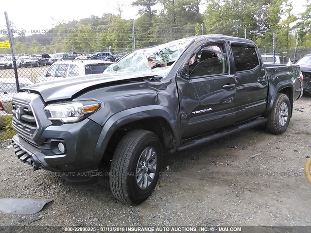 3TMCZ5AN1HM086499 - 2017 TOYOTA TACOMA DBL CAB/SR/TRDSPT/OR/PRO GRAY photo 2