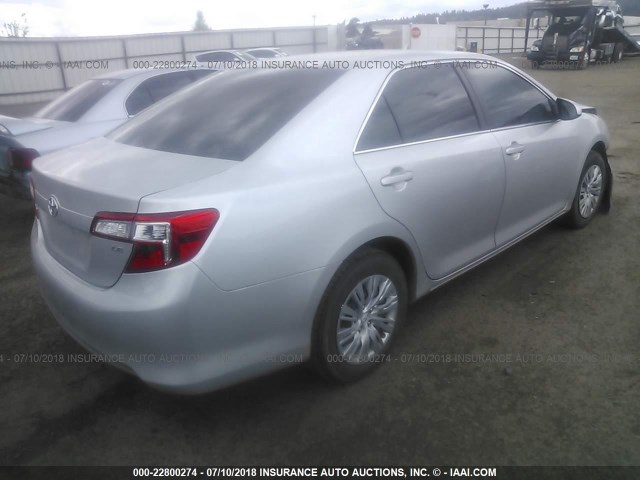 4T4BF1FK4DR319942 - 2013 TOYOTA CAMRY L/SE/LE/XLE SILVER photo 4