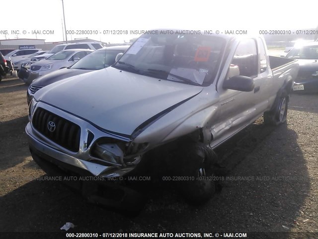 5TEWN72N01Z759696 - 2001 TOYOTA TACOMA XTRACAB SILVER photo 2