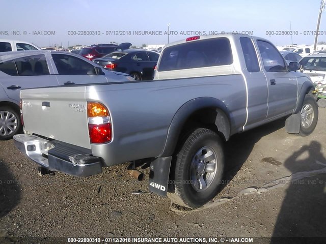 5TEWN72N01Z759696 - 2001 TOYOTA TACOMA XTRACAB SILVER photo 4