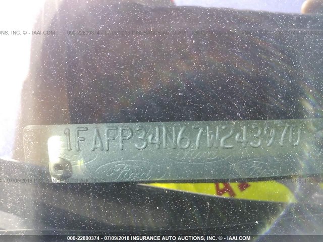 1FAFP34N67W243970 - 2007 FORD FOCUS ZX4/S/SE/SES 银色 照片 9