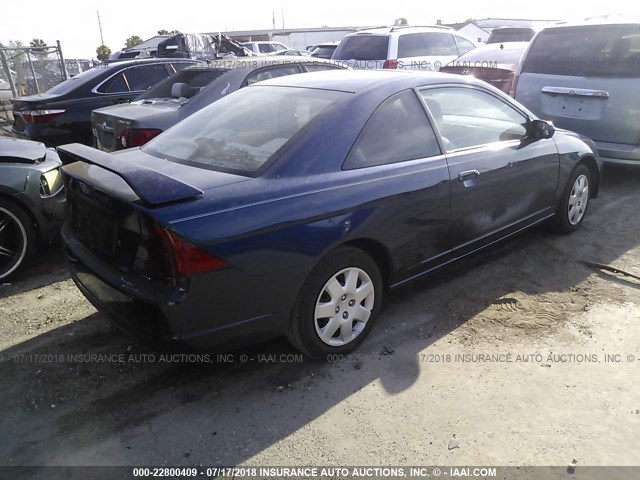 1HGEM22911L096529 - 2001 HONDA CIVIC SI/EX BLUE photo 4