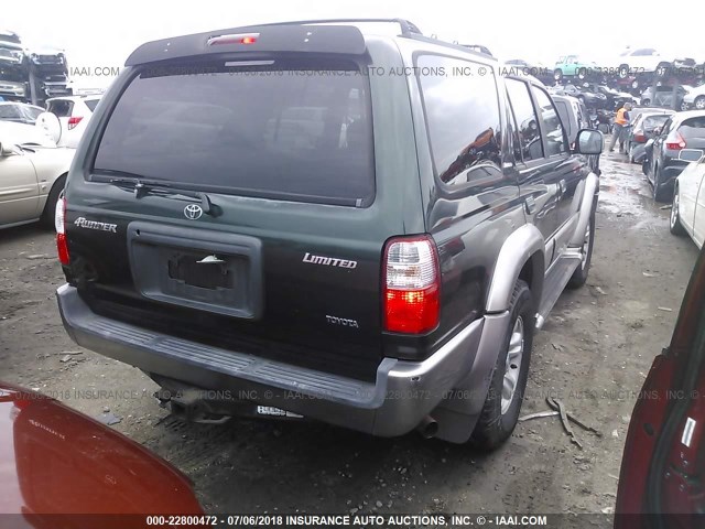 JT3GN87R810184967 - 2001 TOYOTA 4RUNNER LIMITED GREEN photo 4