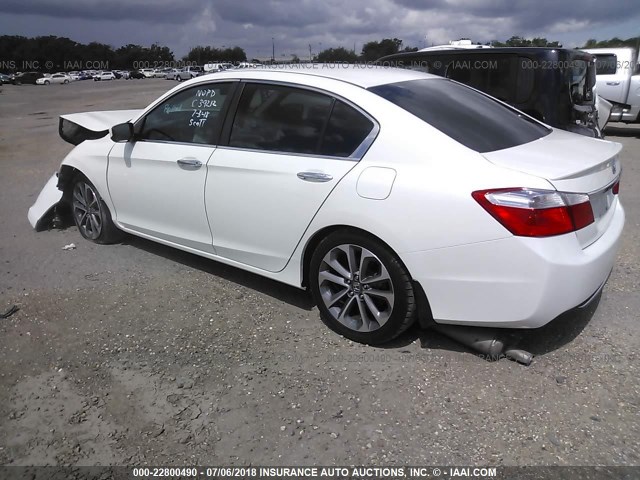 1HGCR2F54EA039212 - 2014 HONDA ACCORD SPORT WHITE photo 3