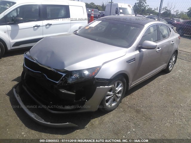 KNAGN4A75B5190061 - 2011 KIA OPTIMA EX/SX SILVER photo 2