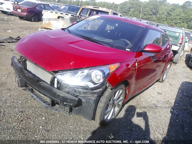 KMHTC6AD7GU261360 - 2016 HYUNDAI VELOSTER RED photo 2