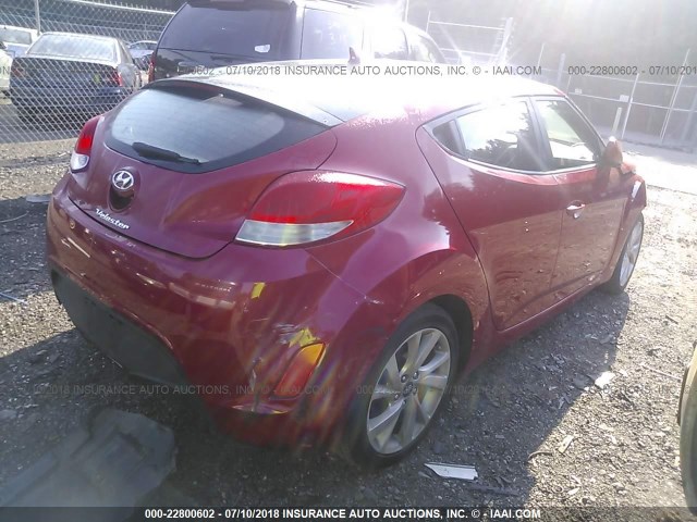 KMHTC6AD7GU261360 - 2016 HYUNDAI VELOSTER RED photo 4