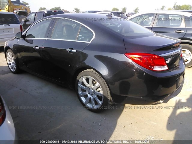 2G4GU5GV9D9209147 - 2013 BUICK REGAL PREMIUM BLACK photo 3