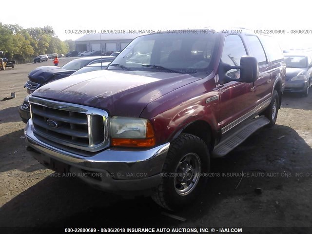 1FMNU43S0YEB63899 - 2000 FORD EXCURSION LIMITED RED photo 6