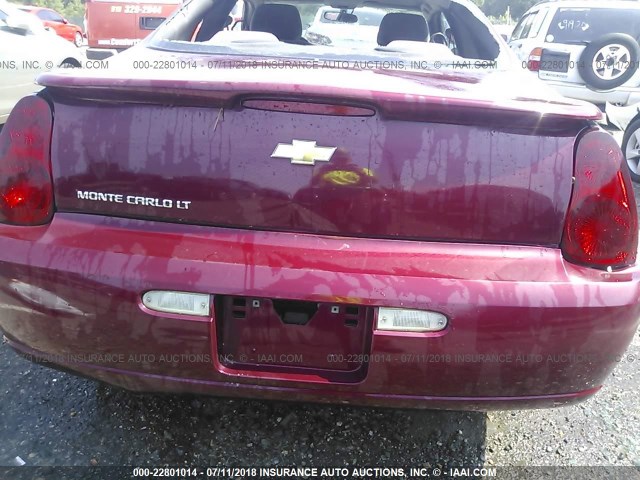 2G1WM15K669270680 - 2006 CHEVROLET MONTE CARLO LT BURGUNDY photo 6