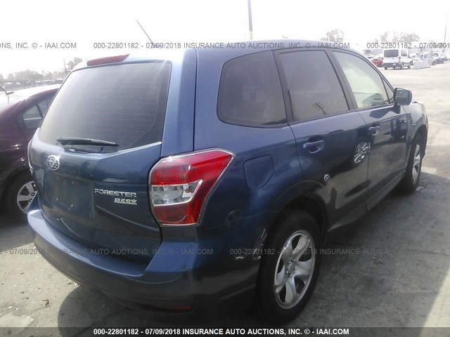 JF2SJAAC1EH528547 - 2014 SUBARU FORESTER 2.5I BLUE photo 4