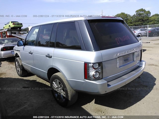 SALME1D44BA339114 - 2011 LAND ROVER RANGE ROVER HSE SILVER photo 3