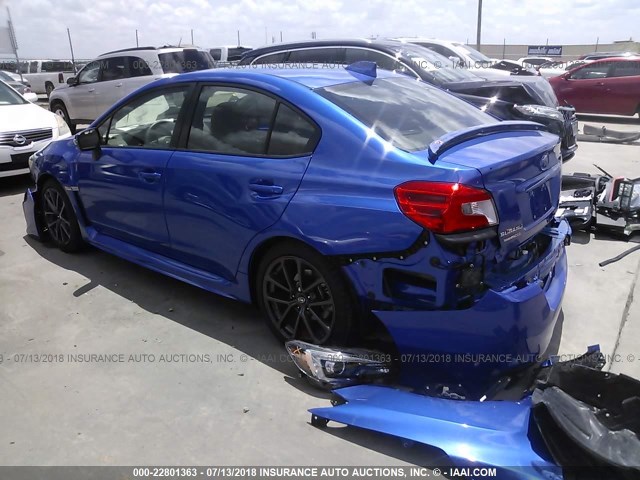 JF1VA1H66J9830504 - 2018 SUBARU WRX LIMITED BLUE photo 3