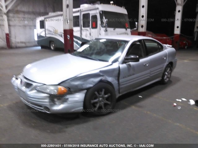 1G2NF52E11M553183 - 2001 PONTIAC GRAND AM SE1 SILVER photo 2