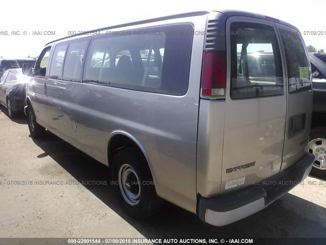 1GAHG39R911213311 - 2001 CHEVROLET EXPRESS G3500  GRAY photo 3