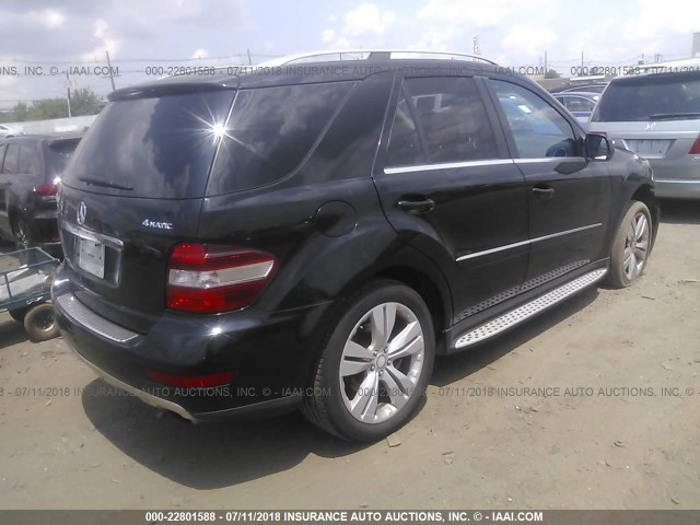 4JGBB8GBXAA610634 - 2010 MERCEDES-BENZ ML 350 4MATIC BLACK photo 4