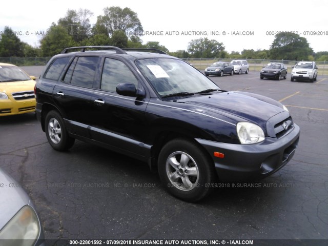 KM8SC13E95U999307 - 2005 HYUNDAI SANTA FE GLS/LX BLUE photo 1