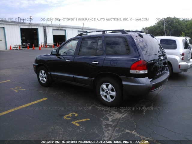 KM8SC13E95U999307 - 2005 HYUNDAI SANTA FE GLS/LX BLUE photo 3