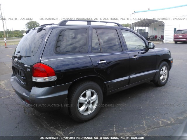 KM8SC13E95U999307 - 2005 HYUNDAI SANTA FE GLS/LX BLUE photo 4