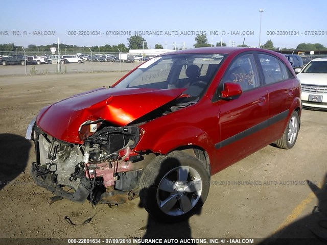 KNADE243296496932 - 2009 KIA RIO 5 SX RED photo 2